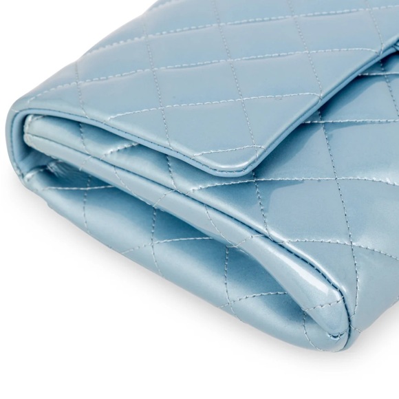 Chanel Light Tiffany Blue Quilted Leather Clutch with Chain - Picture 5 of 8